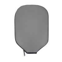 Gray neoprene paddle cover shown flat against a white background.
