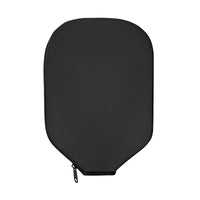 Black neoprene paddle cover shown flat against a white background, front view.